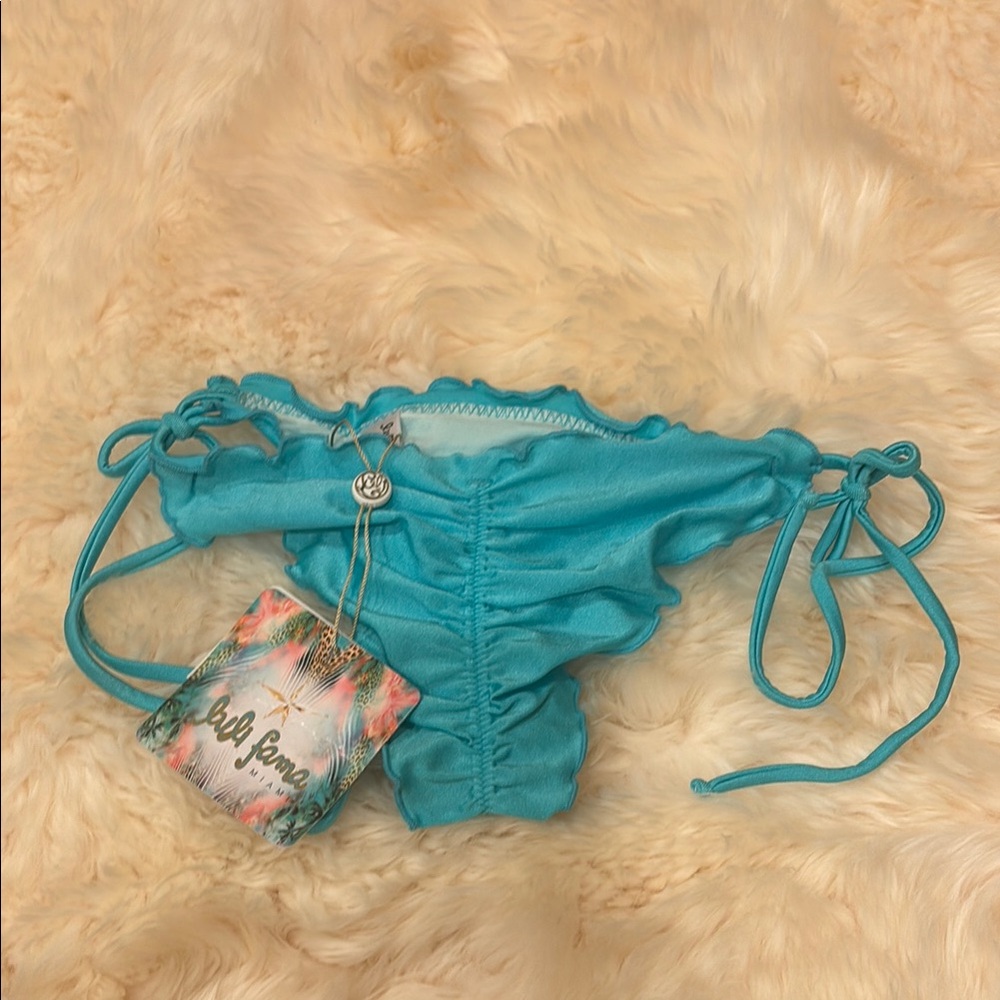 Blue Ruffled Bikini Bottom - Picture 2 of 3